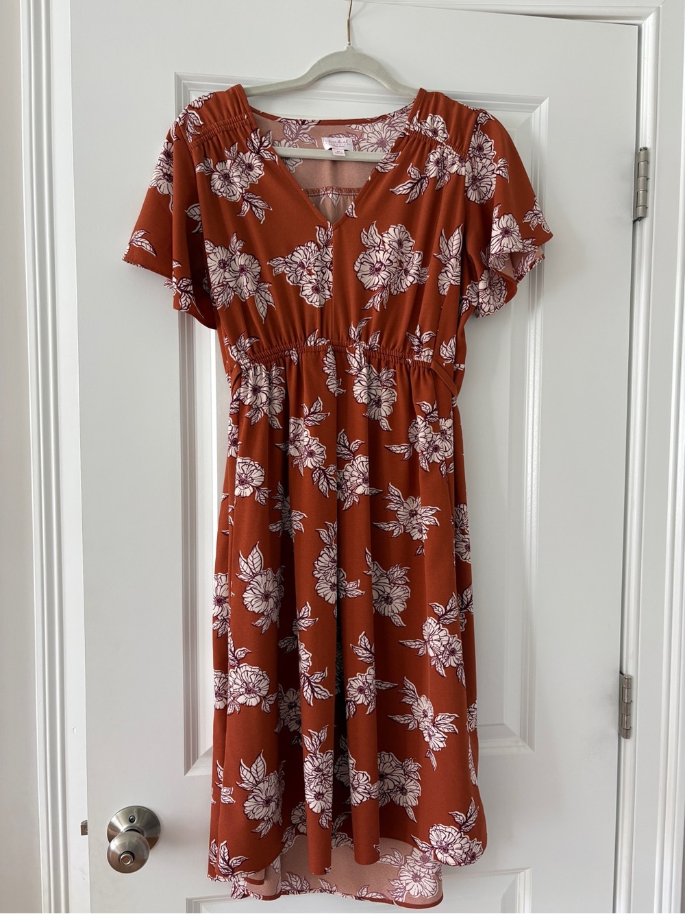 Isabel Maternity by Ingrid & Isabel Rust Floral Midi Dress